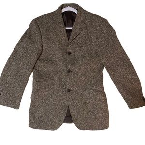 Burberry London Women’s Blazer Jacket Brown Tweed Size 8 - 10 Wool Silk.
